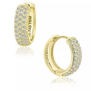 GIANI BERNINI Cubic Zirconia 18K gold plated hugging hoop earrings